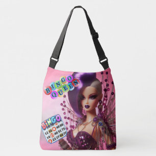 Bingo Queen Puppe mit lila Mohawk Tragetaschen Mit Langen Trägern