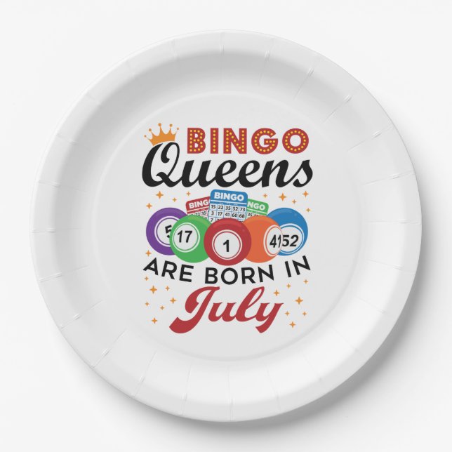Bingo Queens ist im Juli Geboren Pappteller (Vorderseite)