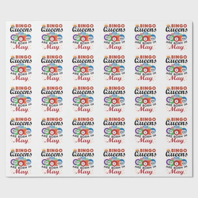 Bingo Queens ist im Mai Geboren Geschenkpapier (Flach)
