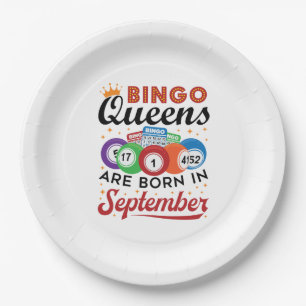 Bingo Queens ist im September Geboren Pappteller