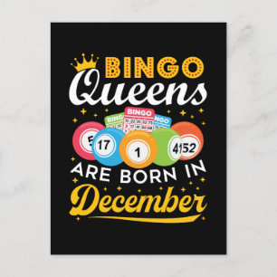 Bingo Queens werden im Dezember geboren Geburtstag Postkarte