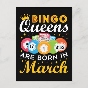 Bingo Queens werden im März geboren Postkarte