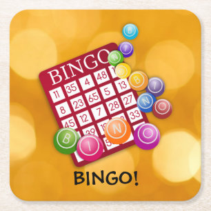Bingo! Rechteckiger Pappuntersetzer