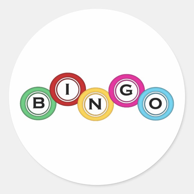 Bingo Runder Aufkleber (Vorderseite)