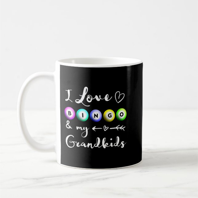 Bingo Shirt, I Liebe Bingo, Geschenk für Oma, Momm Kaffeetasse (Links)