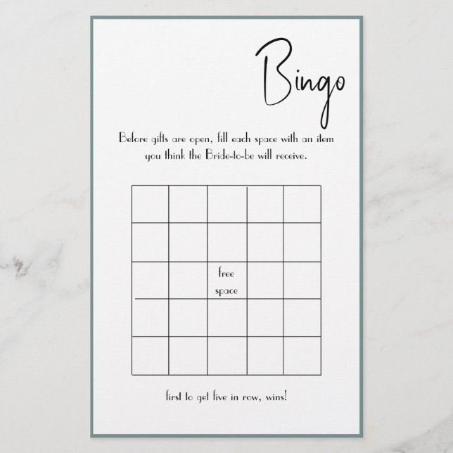 Bingo Shower Game Flyer (Vorne)