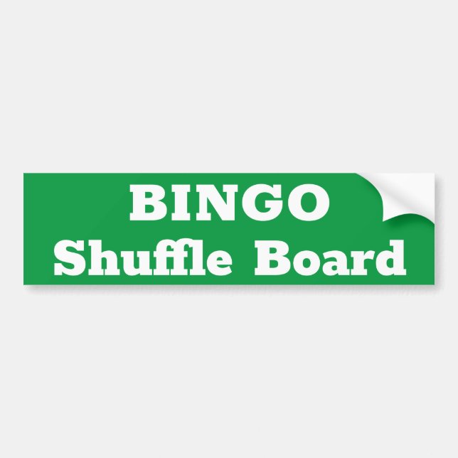 BINGO Shuffle Board-Schilder Autoaufkleber (Vorne)