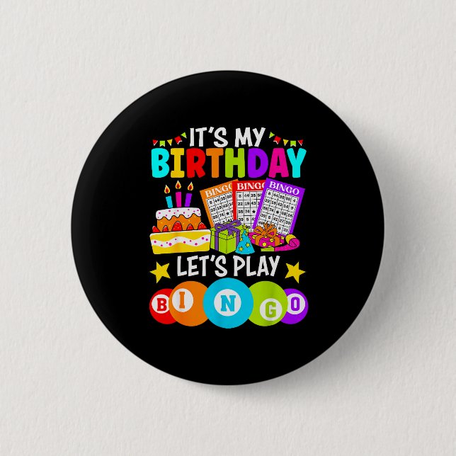 Bingo-Spieler Ich habe Geburtstag Lass uns Bingo s Button (Vorderseite)