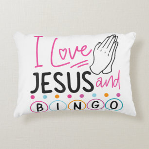 Bingo Spieler Jesus Faith Christlich Ich Liebe Jes Dekokissen