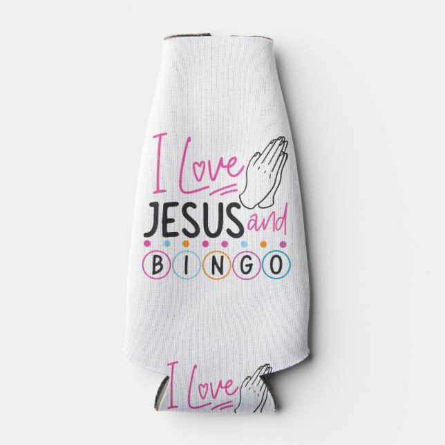 Bingo Spieler Jesus Faith Christlich Ich Liebe Jes Flaschenkühler (Vorderseite)