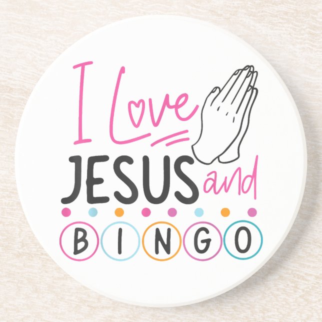 Bingo Spieler Jesus Faith Christlich Ich Liebe Jes Getränkeuntersetzer (Vorne)