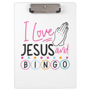 Bingo Spieler Jesus Faith Christlich Ich Liebe Jes Klemmbrett