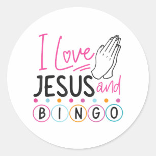 Bingo Spieler Jesus Faith Christlich Ich Liebe Jes Runder Aufkleber