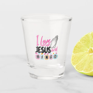 Bingo Spieler Jesus Faith Christlich Ich Liebe Jes Schnapsglas