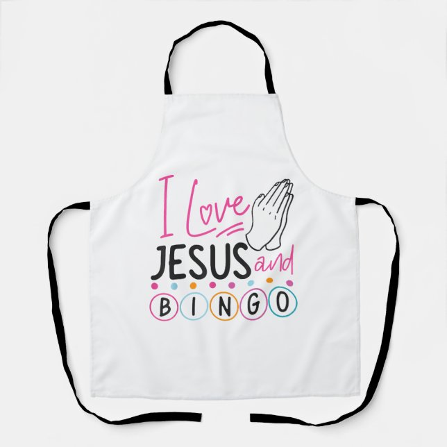 Bingo Spieler Jesus Faith Christlich Ich Liebe Jes Schürze (Vorderseite)