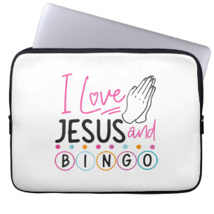 Bingo-Spieler Jesus Glaube Christlich Ich liebe Je Laptopschutzhülle