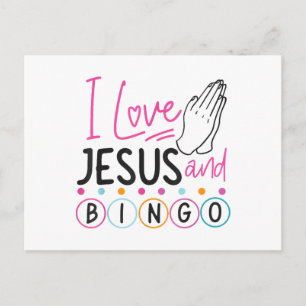 Bingo-Spieler Jesus Glaube Christlich Ich liebe Je Postkarte