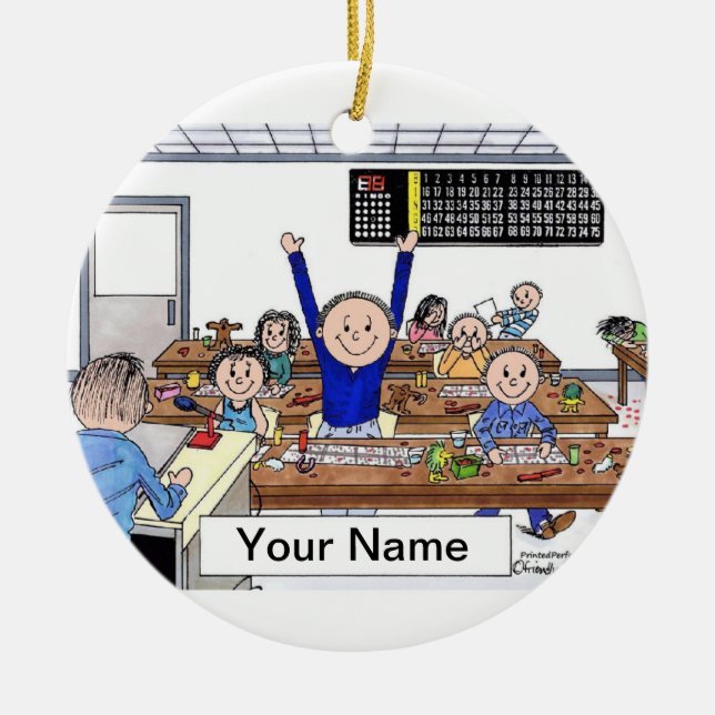 Bingo-Spieler - Mann Keramik Ornament (Vorne)