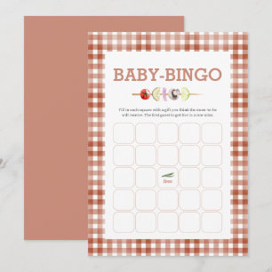 Bingo-Spielkarte Watercolor Baby - Baby Wasserfarb Einladung