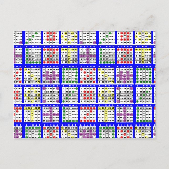 Bingo-Spielmuster Große Postkarte (Vorderseite)