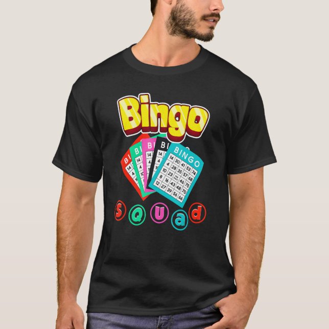 Bingo Squad Lottery Humor Lucky Winning Card Playe T-Shirt (Vorderseite)