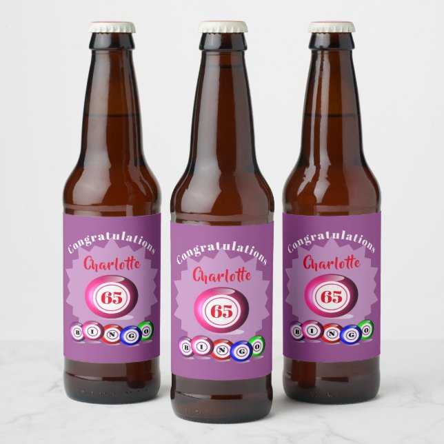 Bingo Themed Birthday Party Personalisiert Bierflaschenetikett (Flaschen)