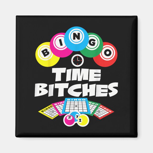 Bingo Time Es Funny Bingo Player Game Lover Gesche Magnet (Vorne)