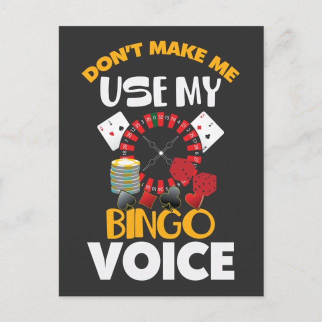 Bingo Voice Funny Casino Gambler Bingo Player Postkarte (Vorderseite)