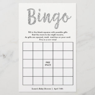 Bingo-Was ist in Ihrer Geldbörse, 2 Seiten Silber-