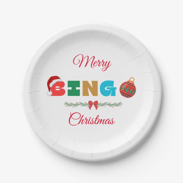 BINGO Weihnachts-Party Paper-Teller Pappteller (Vorderseite)