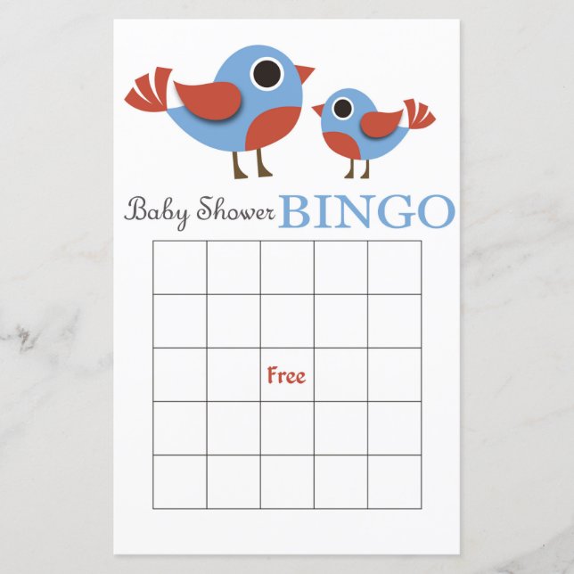 Bingokarte Bird Baby (Vorderseite)