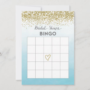 Bingokarte für blaues Brautparty Einladung