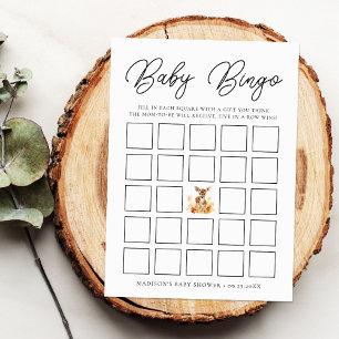 Bingokarte für niedliches Woodland Deer Baby