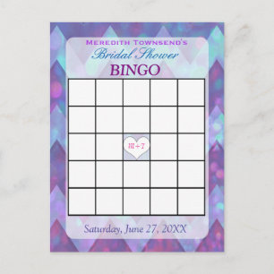 Bingokarte Lila Zickzack Einladungspostkarte
