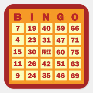 Bingokarte Quadratischer Aufkleber