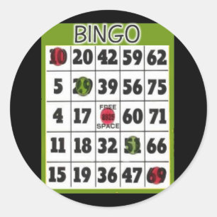 Bingokarte Runder Aufkleber
