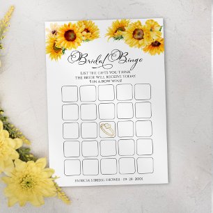 Bingokarte Sunflower Brautparty Einladung