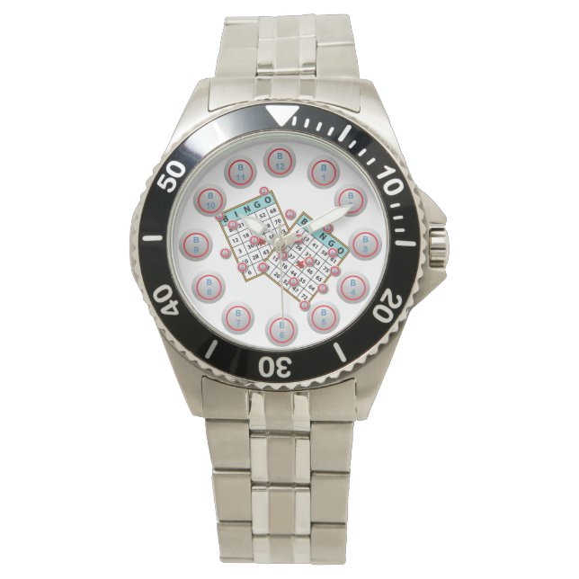 Bingokarte und Balls Armbanduhr (Vorderseite)