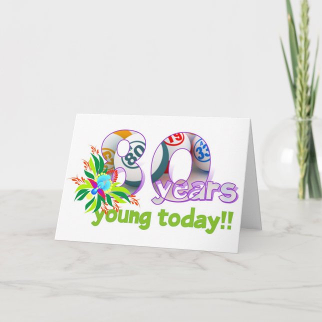 Bingokarten - 80. Geburtstag Karte (Vorderseite)