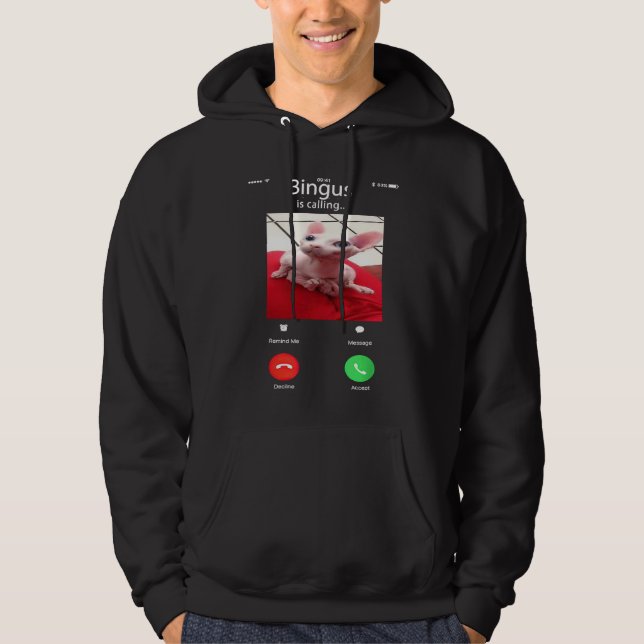 Bingus is Calling Big Cat Meme Hoodie (Vorderseite)