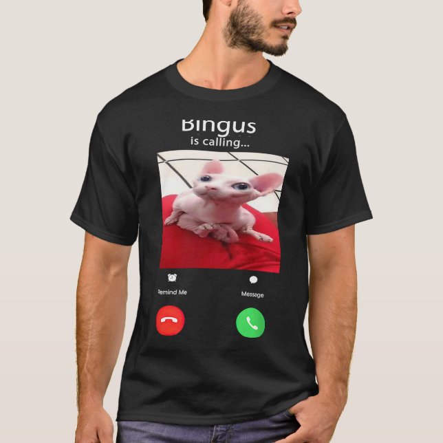 Bingus nennt Big Cat Meme T-Shirt (Vorderseite)