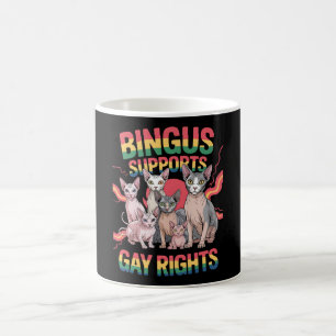 Bingus unterstützt Gay Rights Sphynx Cat LGBTQ Pri Kaffeetasse