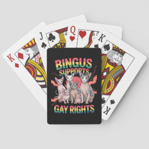 Bingus unterstützt Gay Rights Sphynx Cat LGBTQ Pri Spielkarten