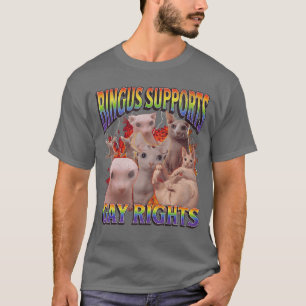Bingus unterstützt schwule Rechte Lustiges Sphin K T-Shirt