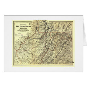 Binnenländische Eisenbahn-Karte 1883 West Virgini
