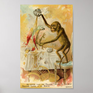 Binnenländischer Kaffee-Vintage Anzeige Poster