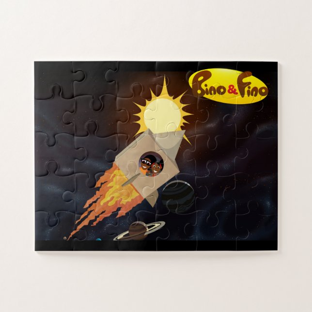 Bino und Fino im Weltraum Kinder-Puzzle (Horizontal)