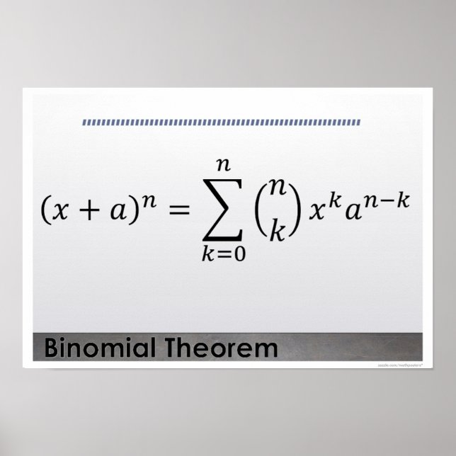 Binomial Theorem Formel Math Poster (Vorne)