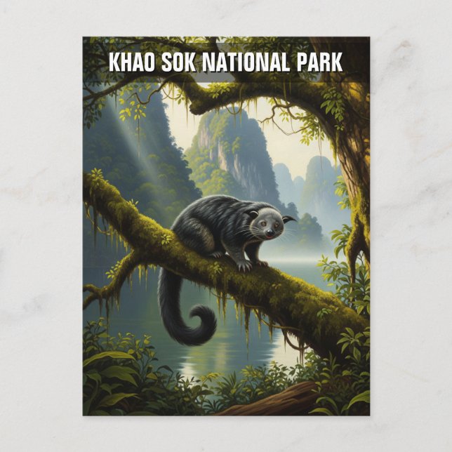 Binturong in Khao Sok National Park Thailand Postkarte (Vorderseite)