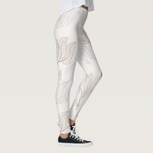 Bio Abstrakte Leaf-Design-Leggings Leggings